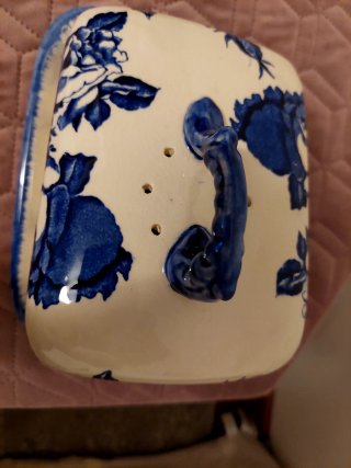 Formaggiera antica Ironstone con coperchio