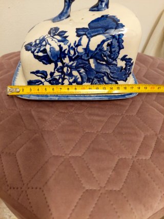 Formaggiera antica Ironstone con coperchio