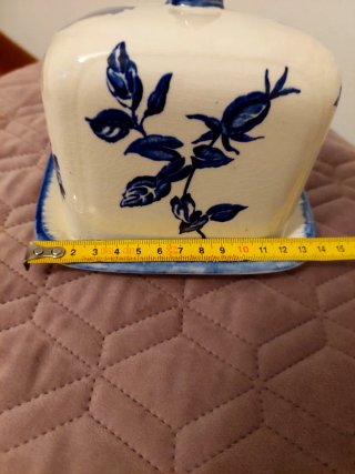 Formaggiera antica Ironstone con coperchio