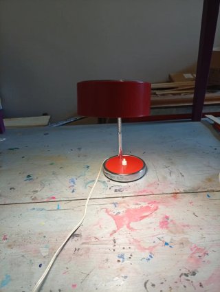 Lampada Space Age Rossa Metallo