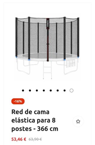 Arebos Red Cama Elástica 8 Postes 366cm