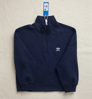 Sudadera Adidas cuello alto cremallera azul