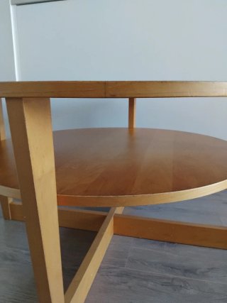 Mesa redonda de centro salón madera maciza