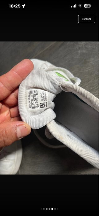 Zapatillas Adidas Blancas y Verdes Talla 36
