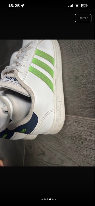 Zapatillas Adidas Blancas y Verdes Talla 36