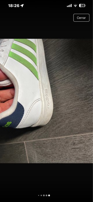 Zapatillas Adidas Blancas y Verdes Talla 36