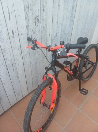 Bicicleta Montaña B'Twin Rockrider Negra/Naranja