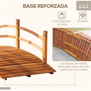 Puente de Madera Arco 185x72x58 cm