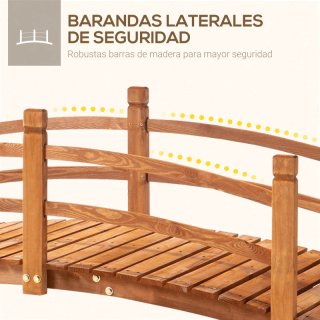 Puente de Madera Arco 185x72x58 cm