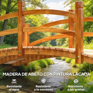 Puente de Madera Arco 185x72x58 cm