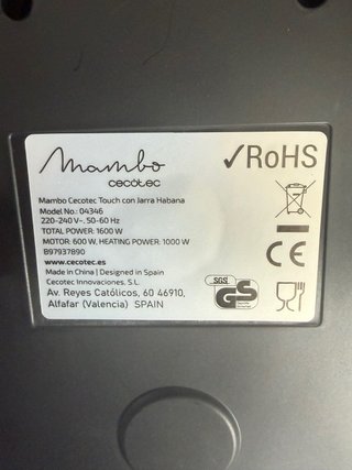 Cecotec Mambo Touch Jarra Habana