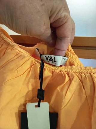 Vestido de fiesta V&L algodón naranja