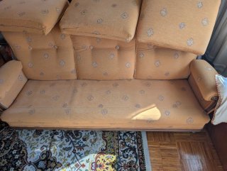 Sofá vintage amarillo 2.10m