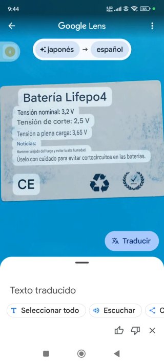 Batería Lifepo4 Litio 3.2V