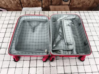 Maleta mediana 4 ruedas gris y roja