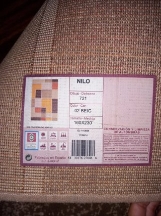Alfombra Nilo de tela con diseño de cuadrados