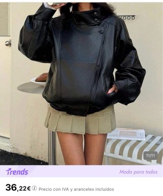 Chaqueta cuero sintético Shein Talla M