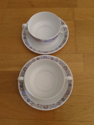 2 Tazas Consomé Pontesa Chinamodo Vintage 80s