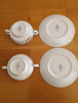 2 Tazas Consomé Pontesa Chinamodo Vintage 80s