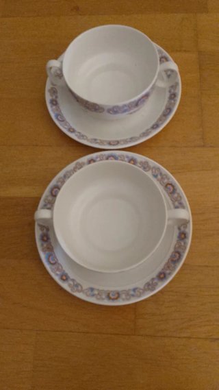 2 Tazas Consomé Pontesa Chinamodo Vintage 80s