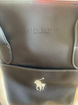 Bolso Tote Ralph Lauren Azul y Beige Nuevo