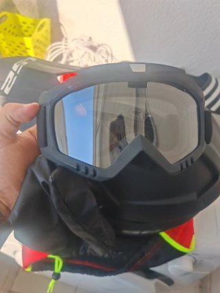 Casco Moto LS2 Negro con Gafas