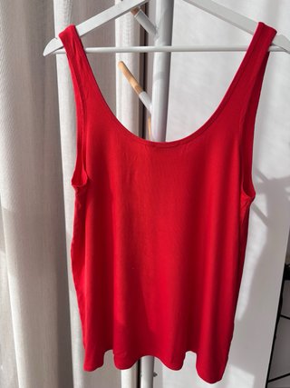 Top canalé Zara Rojo XL