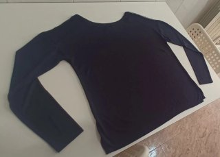 Camiseta manga larga azul marino M