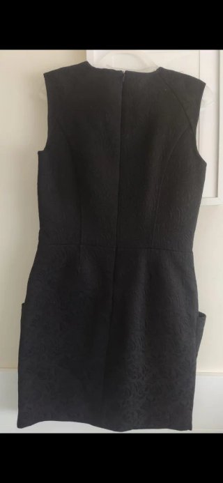 Vestido negro brocado VAN-DOS