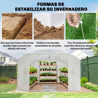 Invernadero Túnel 6x3x2m con 3 Puertas