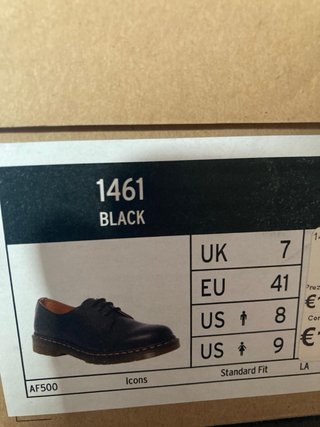 Dr Martens Oxford 1461 Pelle Nere Taglia 41