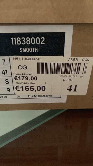 Dr Martens Oxford 1461 Pelle Nere Taglia 41
