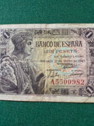 Billete 1 Peseta Banco de España 1943