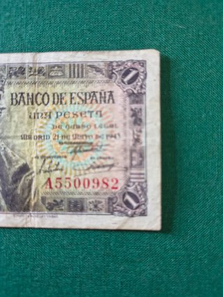 Billete 1 Peseta Banco de España 1943