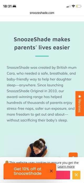 SnoozeShade para cunas de viaje