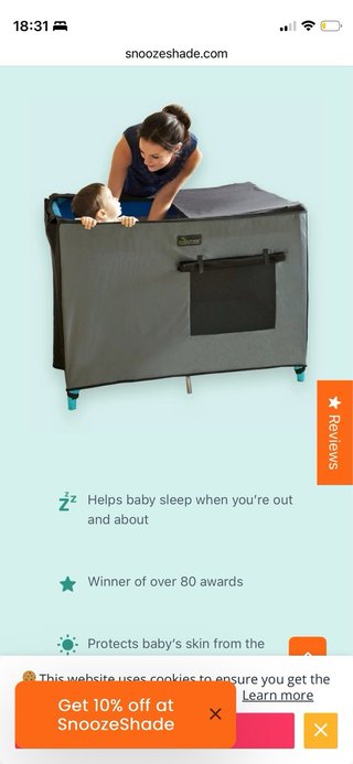 SnoozeShade para cunas de viaje
