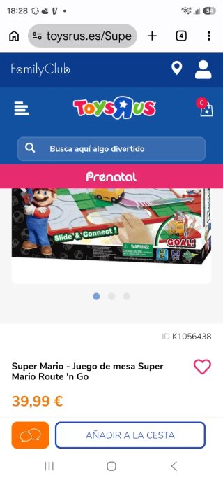 Juego de mesa Super Mario Bros. Route 'n Go!