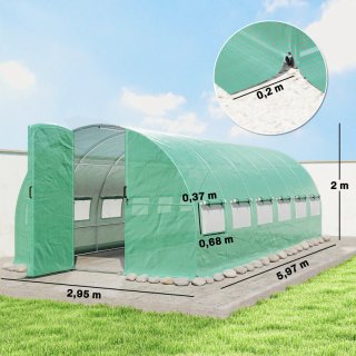 Invernadero Túnel 6x3x2m con Puerta