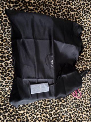 Borsa Pinko Nera Logo Oro Originale