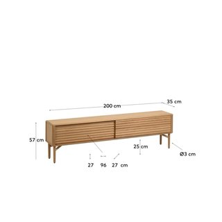 Mobile TV Lenon 2 ante rovere kave home