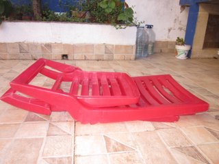 SILLA PLAYA PLEGABLE ADULTO ROJA CON APOYACABEZAS
