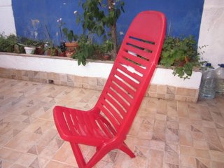 SILLA PLAYA PLEGABLE ADULTO ROJA CON APOYACABEZAS