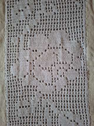 Coperta matrimoniale lino ricamata a mano