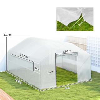 Invernadero Túnel 4x3x2m con 2 Ventanas