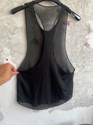 Top Adidas Transparente Negro Talla S/M