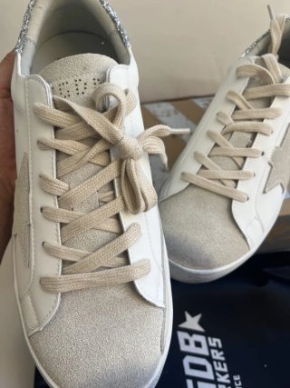 Golden Goose Superstar Sneakers Blancas y Plateada