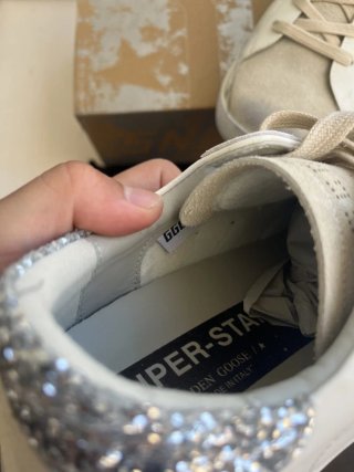 Golden Goose Superstar Sneakers Blancas y Plateada