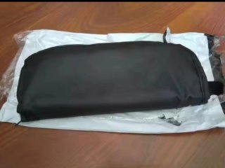 Taburete plegable bolso negro