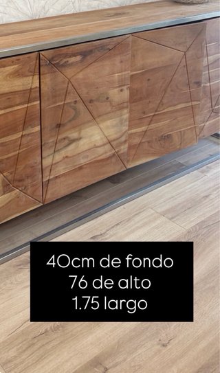 Aparador Madera Maciza Acacia y Metal