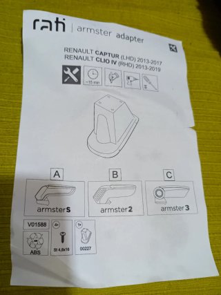 Reposabrazos para Renault Captur / Clio 4
